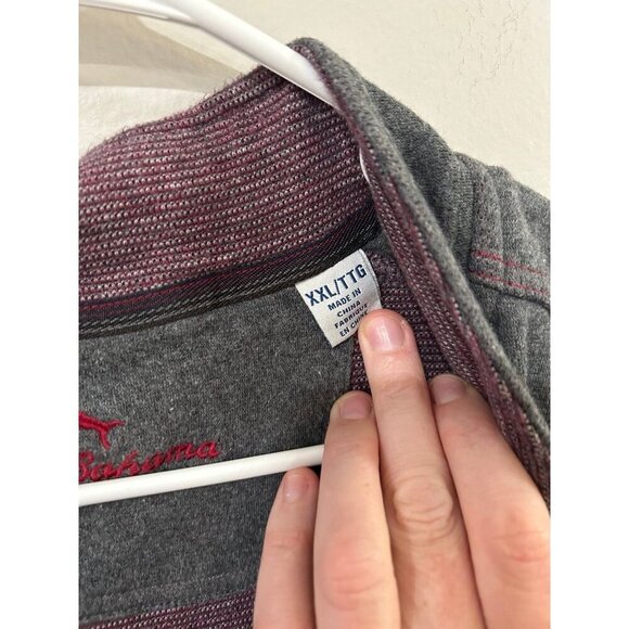 Tommy Bahama Alpine View Gray Men's Pullover Quarter Button Sweatshirt Size XXL - Picture 4 of 6